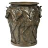 Seven Prancing Horse Vase Vintage Bronze