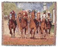 THUNDERING HOOVES HORSE RACING THROW
