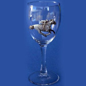 Racehorse and Jockey Wine Glass