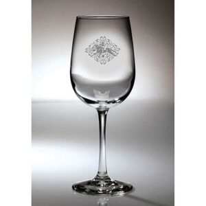 Engraved Racehorse and Jockey Stemmed Wine Glass
