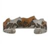 COPPER AND SILVER RUNNING HORSES CUFF BRACELET
