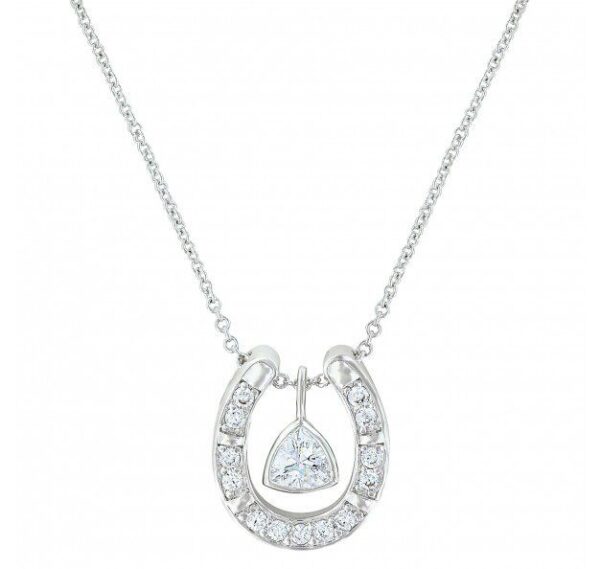 Horseshoe CZ Necklace Sterling Silver