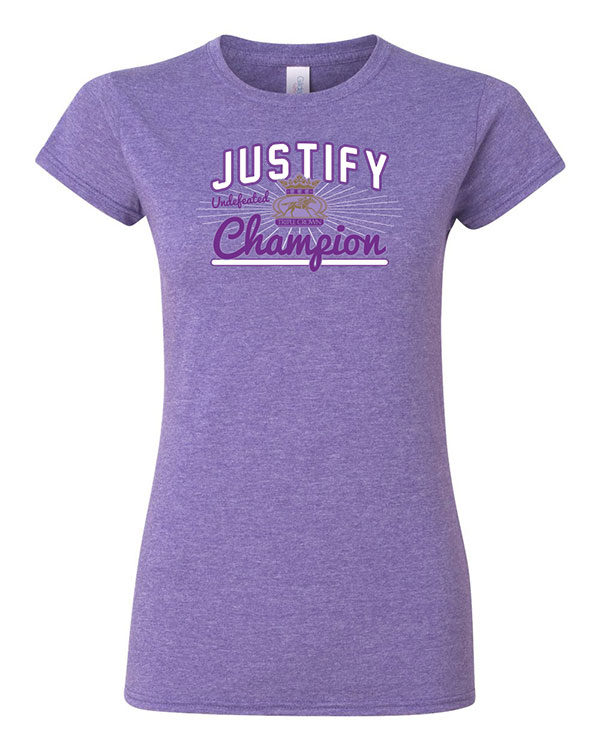 Justifyl Light Purple Official Undefeated Triple Crown T-Shirt