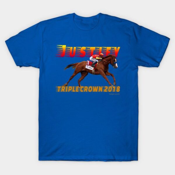 Justify Triple Crown Art T-Shirt Royal Blue