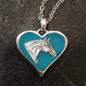 Horse Head Heart Necklace