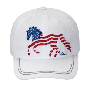 U.S.A. Flag Stars and Stripes Galloping HorseCap