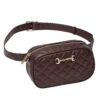 Quilted Snaffle Bit Waist Bag Brown