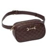 Quilted Snaffle Bit Waist Bag Brown