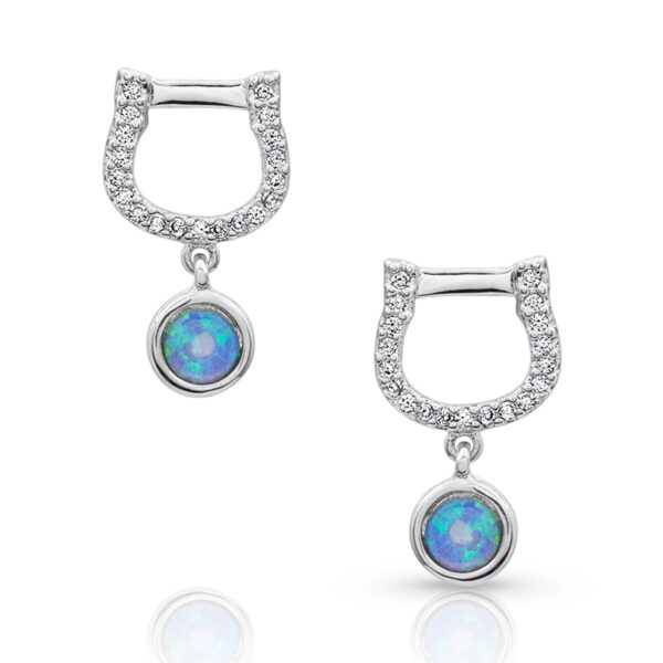 Horseshoe Opal Drop Earrings