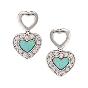 Opal Double Heart Earrings