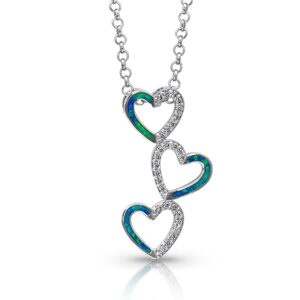 Opal Three Heart Necklace