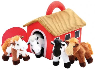 Plush Horses with Barn Carrier