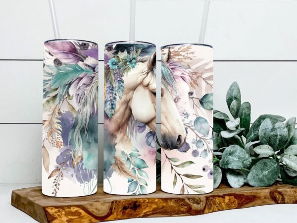 Feathered Horse Travel Tumbler