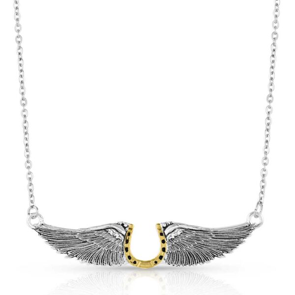 Angel Wings And Horseshoe Choker Necklace