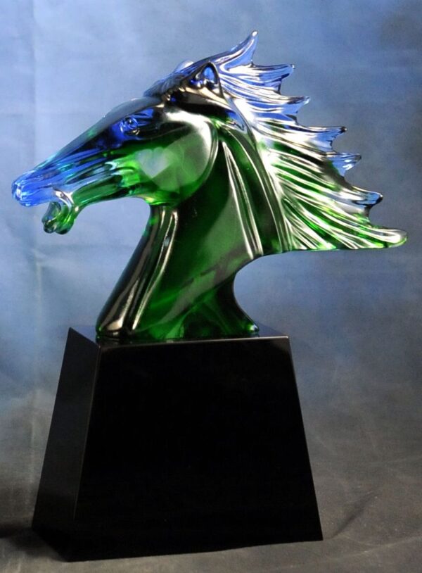 FLAMING PEGASUS BLUE GREEN TROPHY DECOR