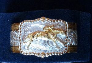 THE RACE IS ON HORSE RACING CUFF BRACELET