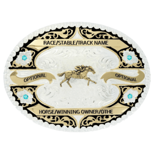 TO THE VICTOR HORSE RACING TROPHY BUCKLE