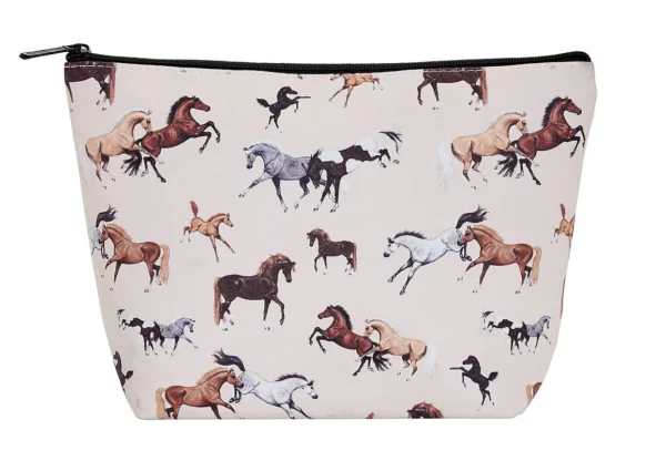 HORSES ALL OVER COSMETIC CASE