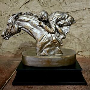 RACEHORSE AND JOCKEY VINTAGE SILVER