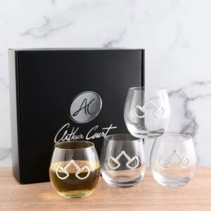 SNAFFLE BIT STEMLESS WINE GLASSES