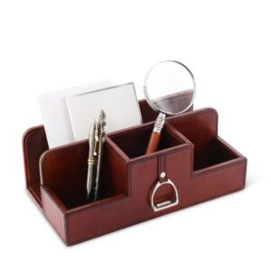 LEATHER STIRRUP DESKTOP ORGANIZER