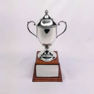 COLONIAL CUP TROPHY ON WOOD BASE